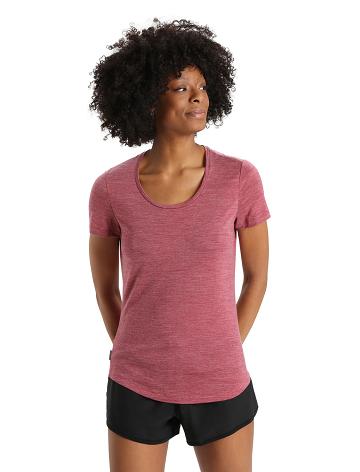 Dámské Tričko Icebreaker Merino Sphere II Krátké Sleeve Scoop Růžové | CZ 1362YXFU